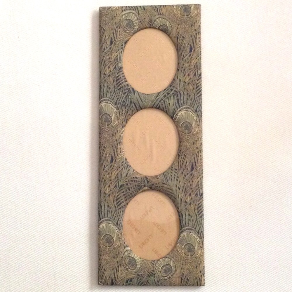 Vintage Fabric Peacock Decorative Wall Accent Picture Frame